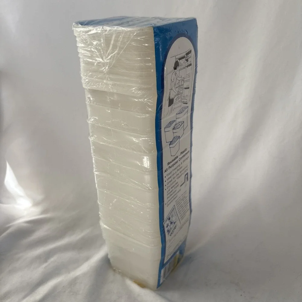 Vintage Freezer‎ Maid 10 / One Pints Plastic Snap Lock Freezer Containers NOS
